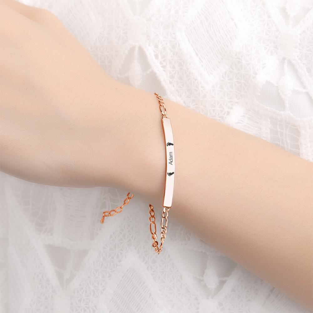 Custom Engraved Bracelet Splicing Chain Bar Bracelet
