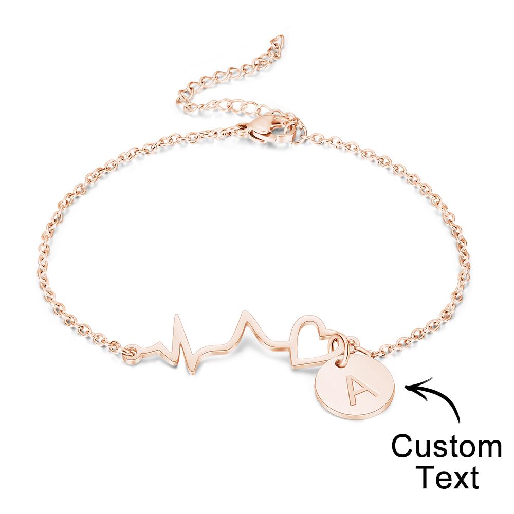 Custom Engraved Heartbeat Bracelet Nurse Bracelet Stethoscope Bracelet Gift for Love - soufeelau