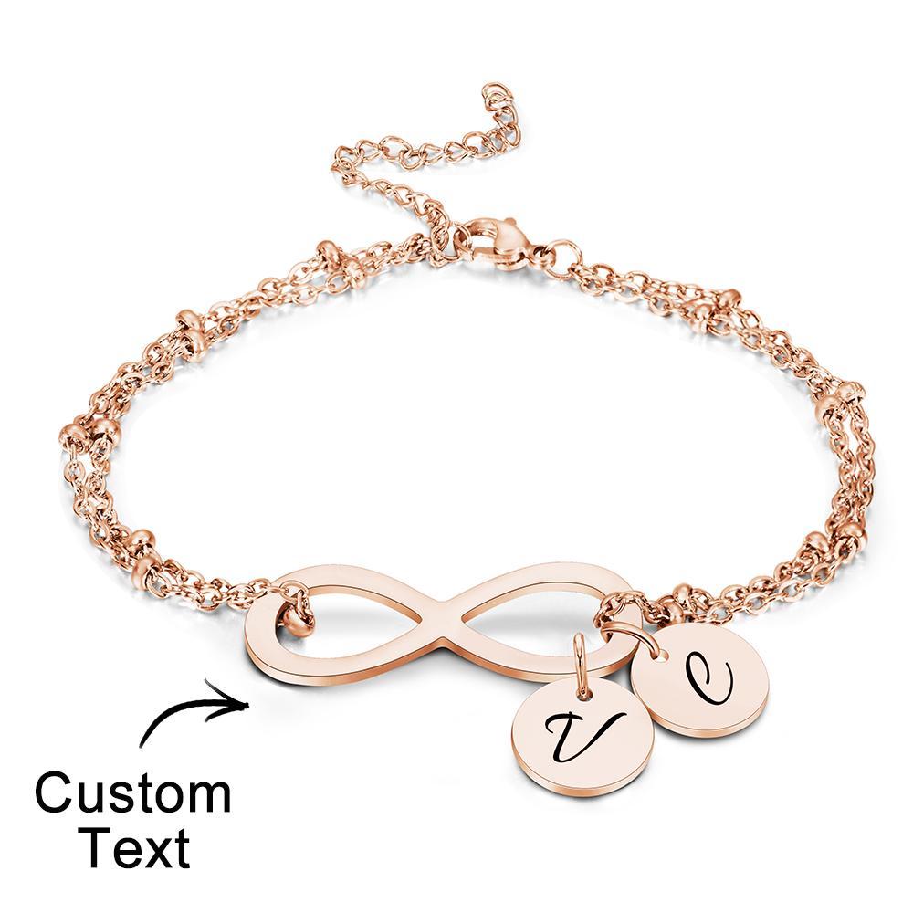 Custom Letter Bracelet Personalized Bracelet Pendent Infinity Love for Her - soufeelau