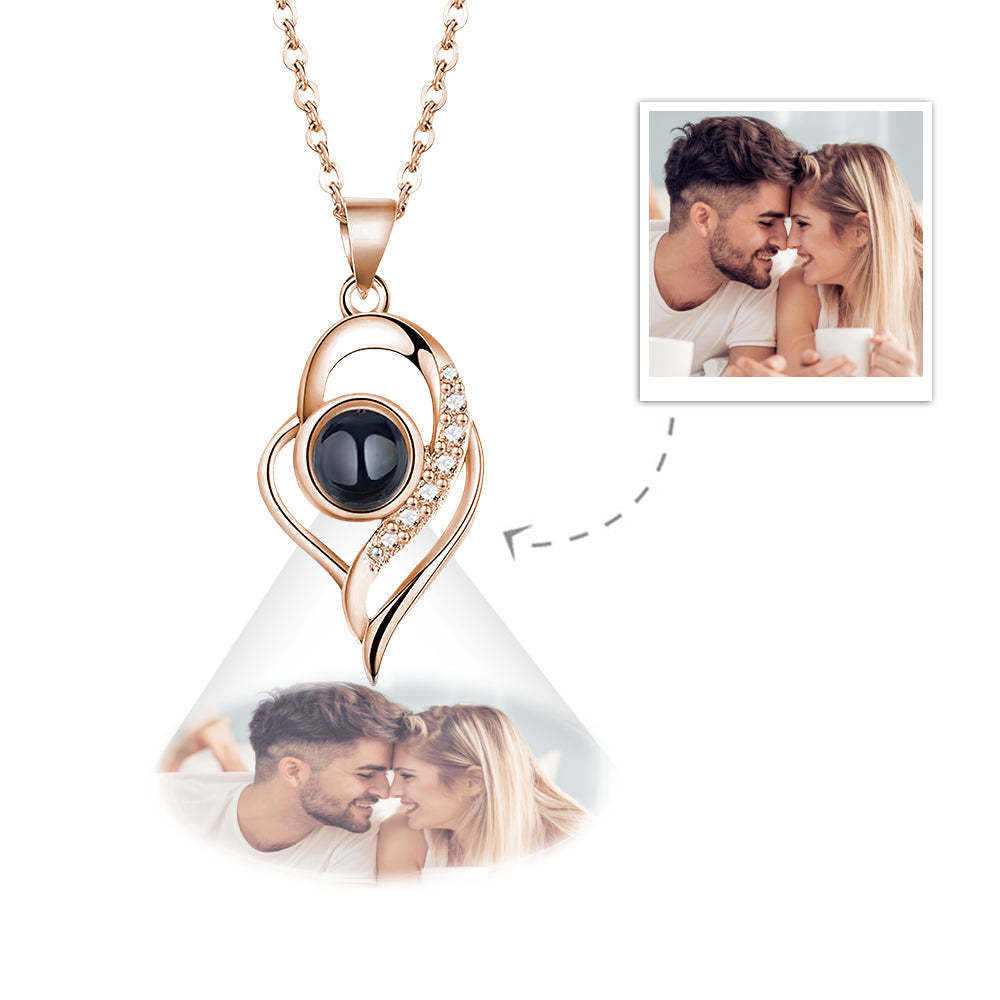 Custom Projection Necklace Elegant Photo Necklace Gift for Couples - soufeelau