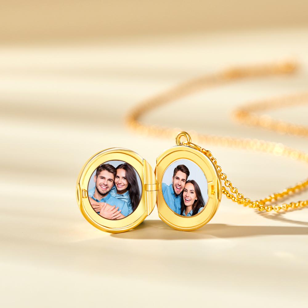 Custom Photo Necklace Daisy Pendant Creative Couple Gifts - soufeelau