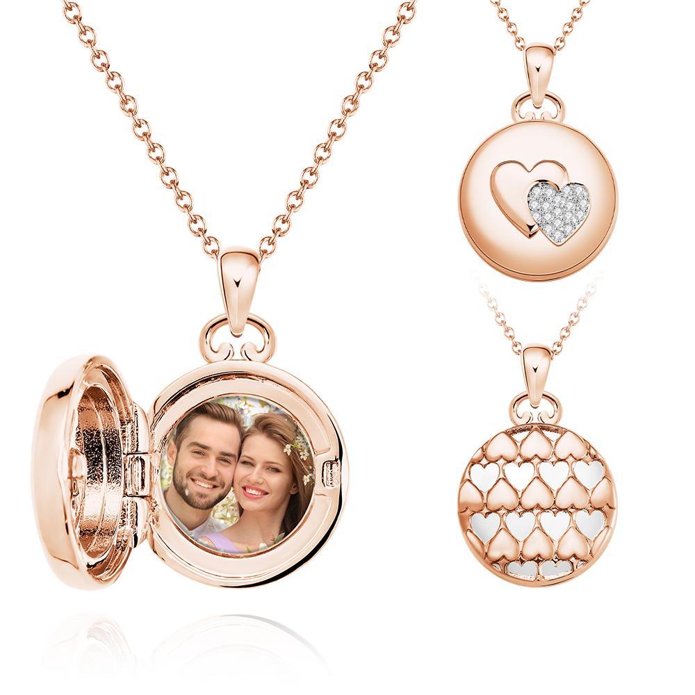 Personalized Photo Locket Necklace Elegant Birthstone Oval Shape Pendant Necklace Jewelry - soufeelau