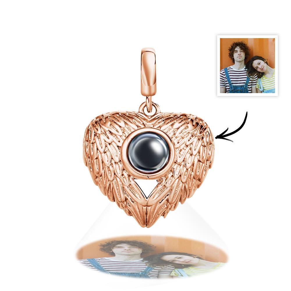 Projection Heart Personalized Photo Pendant Dangle Charm Pet Memorial Suitable for Bracelets Necklaces - soufeelau