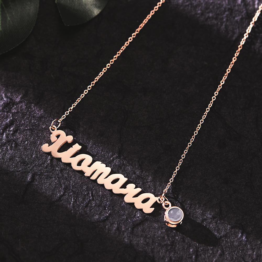 Custom Photo Projection Necklace Personalized Name Necklace Creative Gift for Women - soufeelau