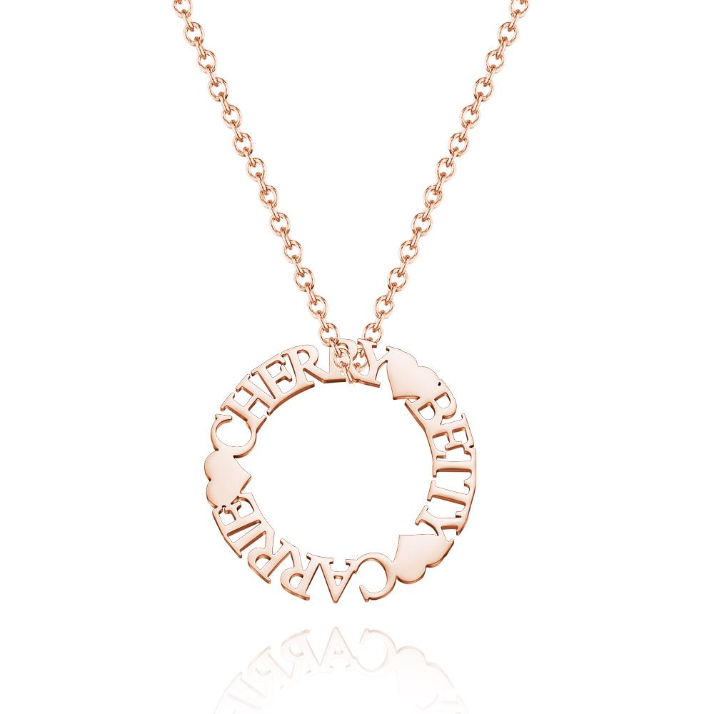 Custom Name Circle Necklace Personalized Elegant Round Necklace Jewelry Gifts - soufeelau