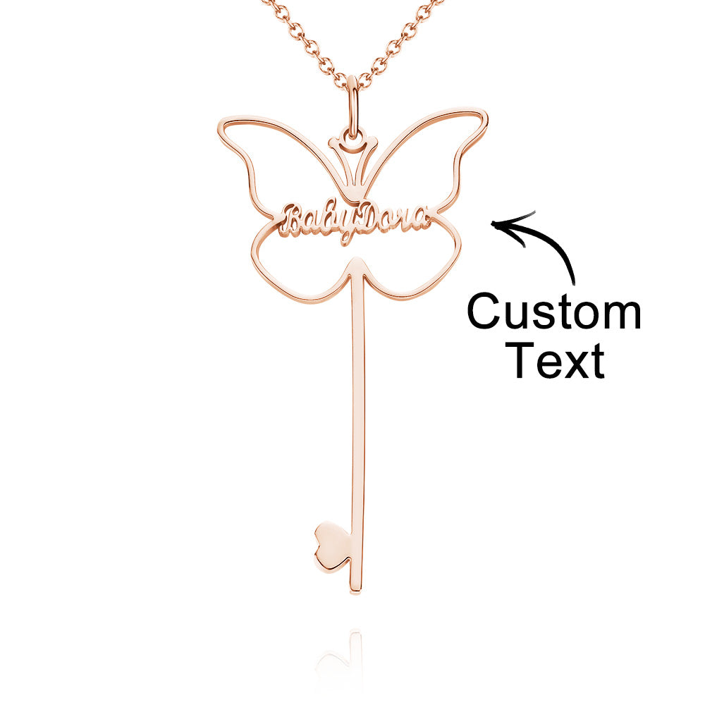 Personalized Butterfly Necklace Custom Name Charming Necklace Gift For Women - soufeelau