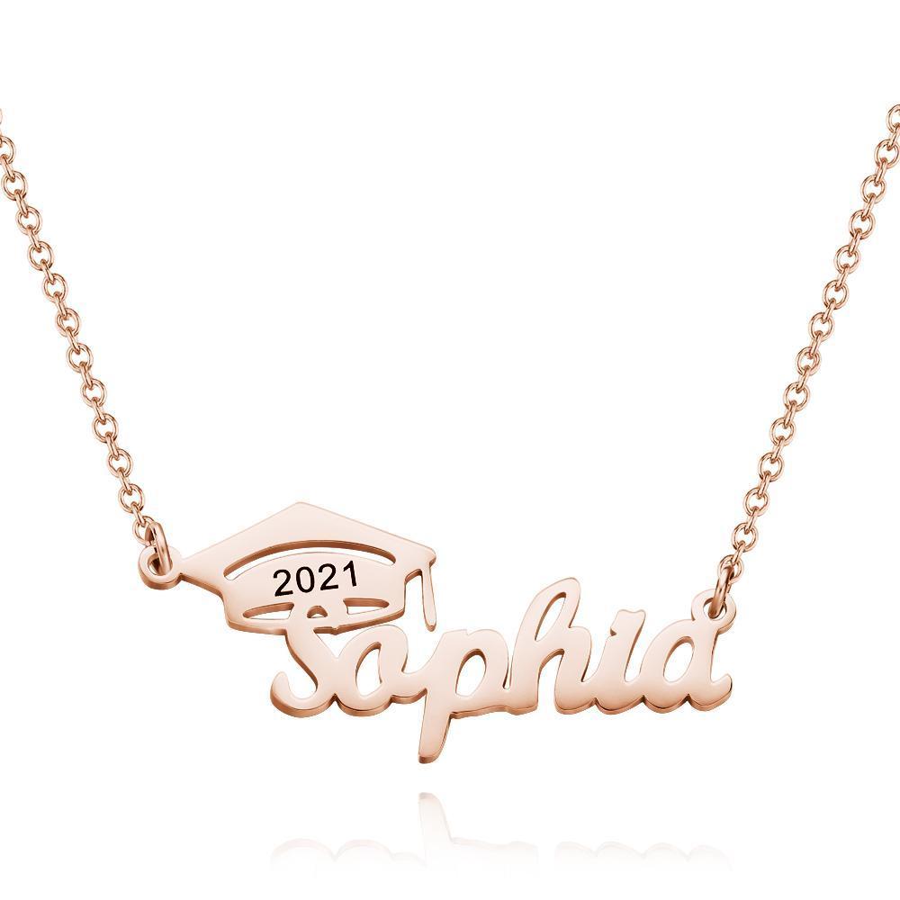 Custom Bachelor Cap Name Necklace Graduation Gifts Anniversary gifts