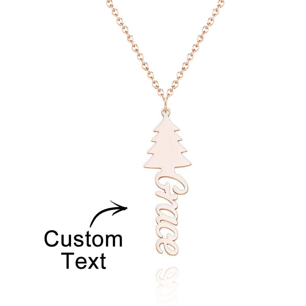 Custom Engraved Necklace Christmas Tree Creative Gifts - soufeelau
