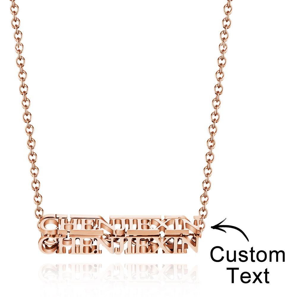 Custom Engraved Necklace Three-dimensional Name Necklace Gift for Women - soufeelau