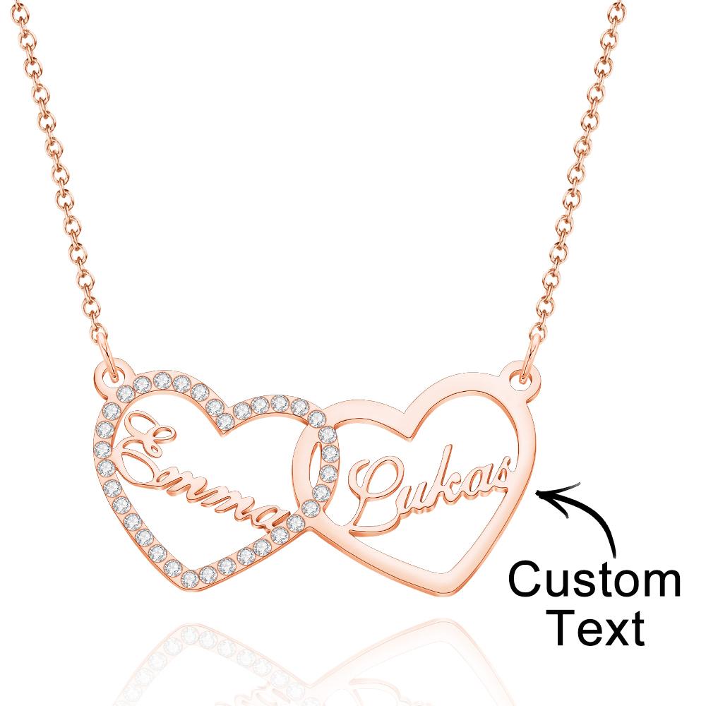 Custom Engraved Necklace Custom Name Love Rhinestones Gifts - soufeelau