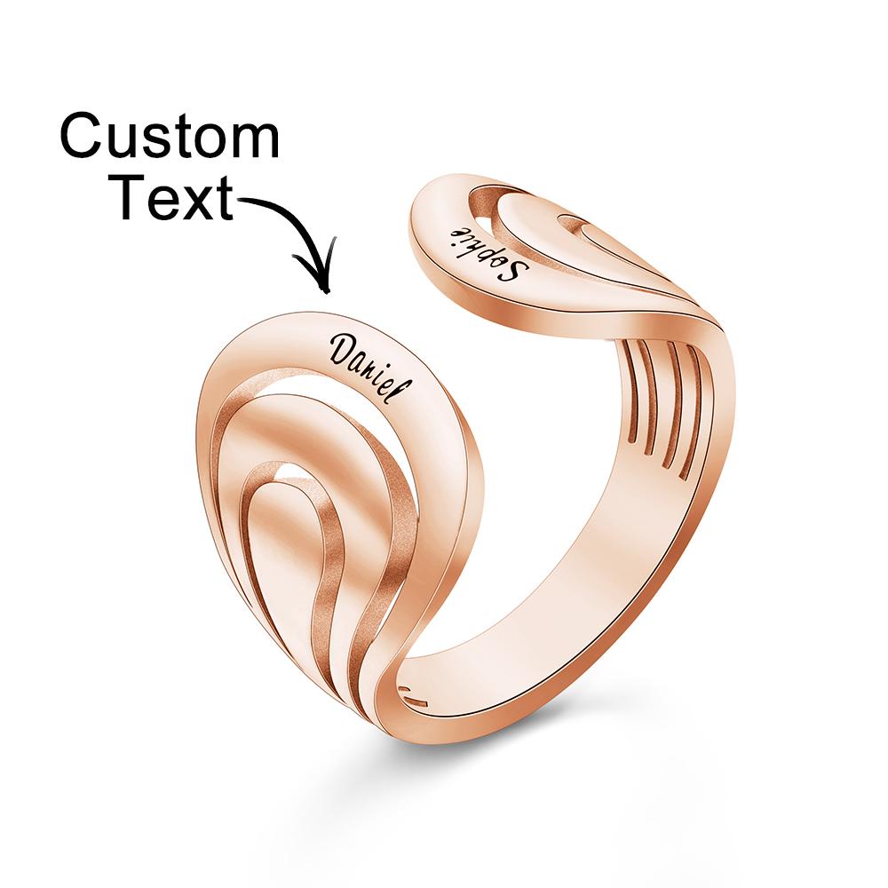 Custom Engraved Hug Name Rings New Design Gift for Her - soufeelau