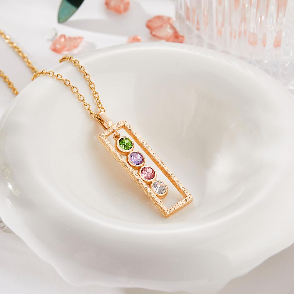 Custom Birthstone Necklace Modern Bar Unique Memorable Gifts - soufeelau
