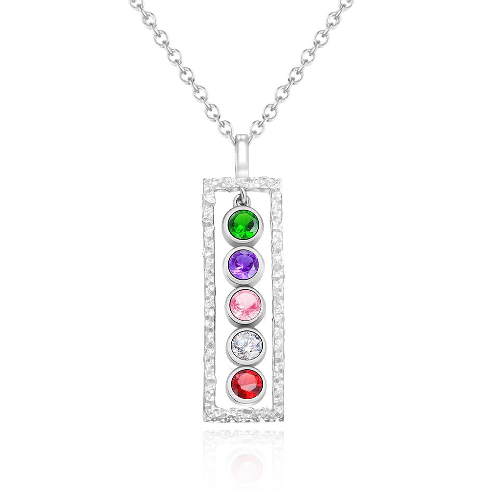 Custom Birthstone Necklace Modern Bar Unique Memorable Gifts - soufeelau