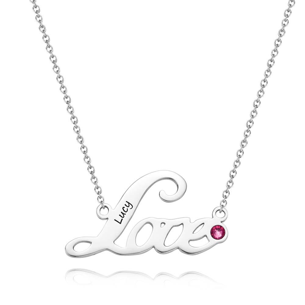 "We Are Always Together" Personalized Heart Necklace with Birthstone - soufeelau