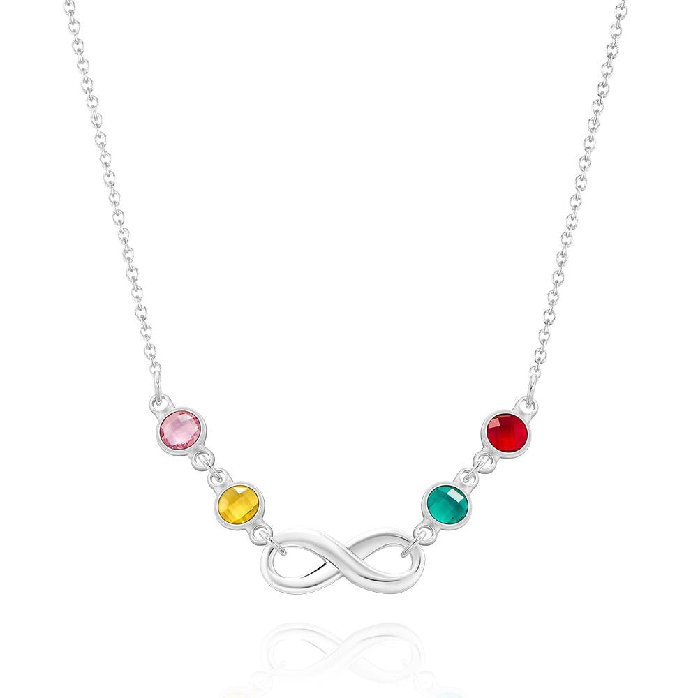 Custom Birthstone Necklace Infinity Symbol Simple Gifts - soufeelau