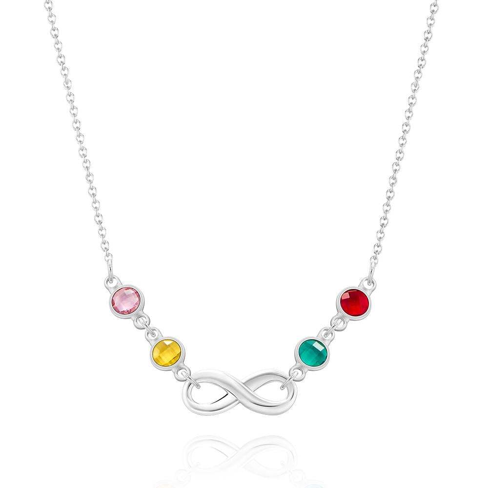 Custom Birthstone Necklace Infinity Symbol Simple Gifts - soufeelau
