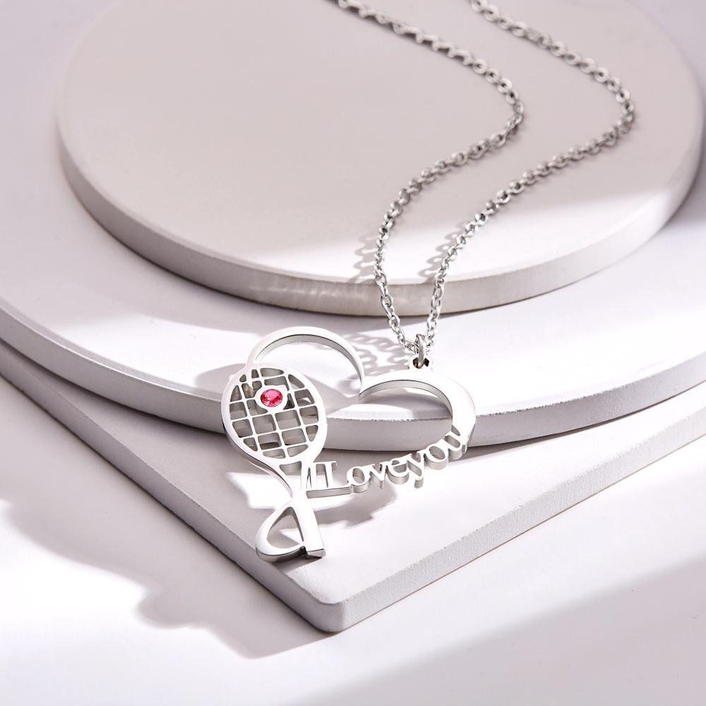 Custom Birthstone Engraved Necklace Tennis Creative Name Gifts - soufeelau