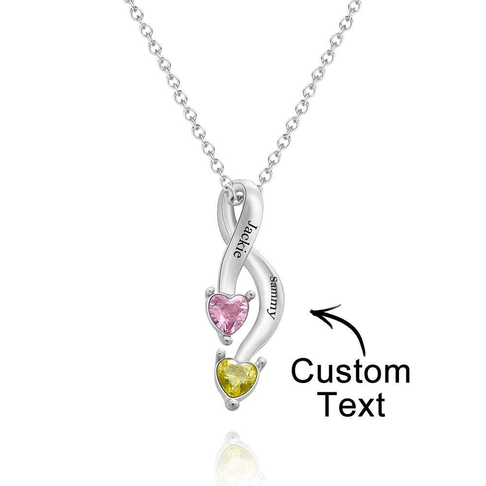 Custom Birthstone Necklace for Women Name Engraved Commemorative Gifts - soufeelau