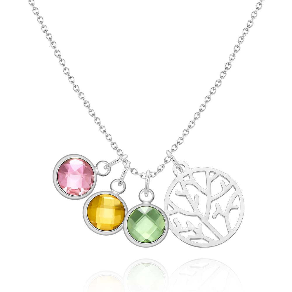 Custom Birthstone Necklace Family Tree Creative Gifts - soufeelau