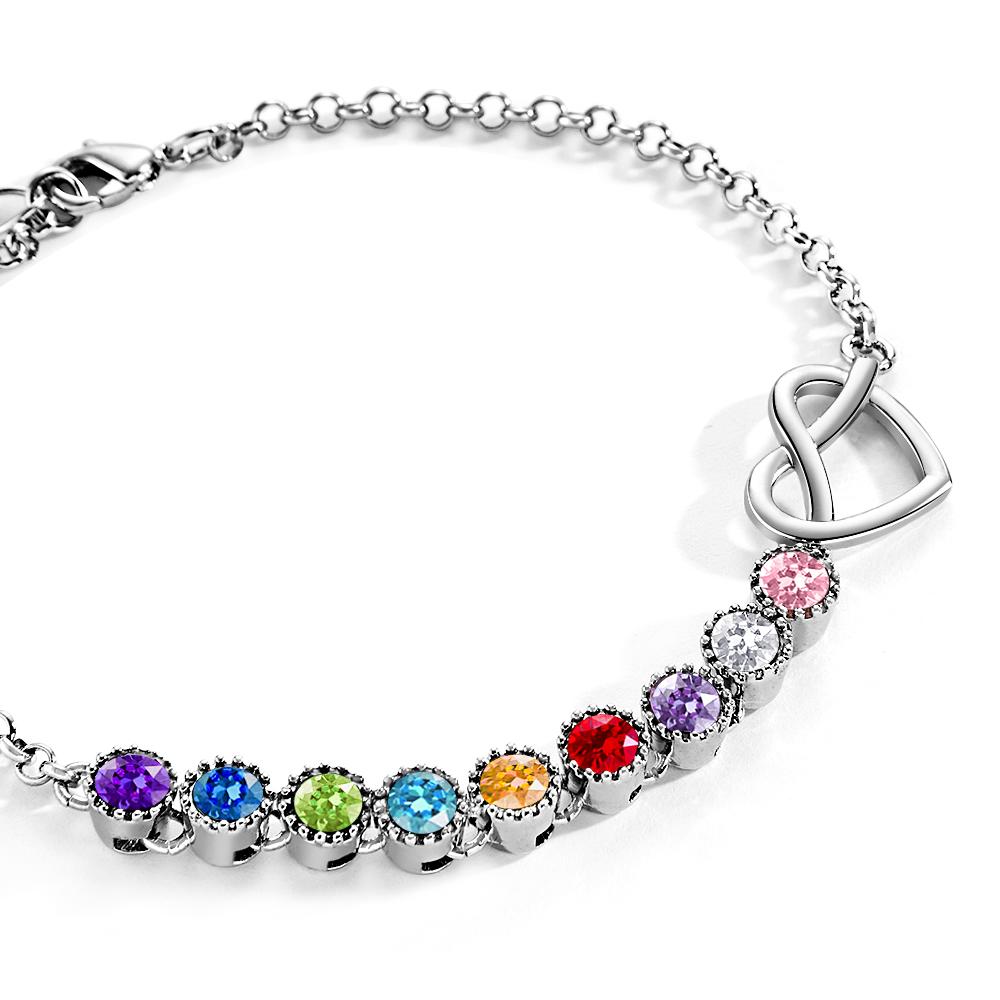 Personalized Birthstone Bracelet Peridot Minimalist Gifts for Mom Perfect Gift for Her for any Occasion - soufeelau