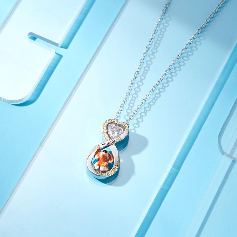 Custom Engraved Necklace Infinite Love Pet Theme Gifts - soufeelau