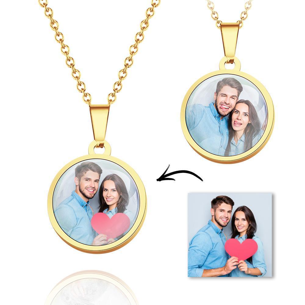 Custom Photo Double Sided Image Transfer Necklace A Christmas Gift For Her