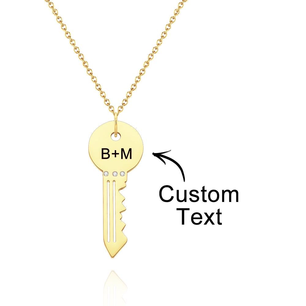 Custom Engraved Necklace Fashion Creative Key Gifts - soufeelau