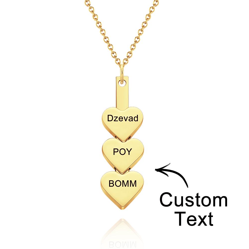 Custom Engraved Necklace Peach Heart Stitching Necklace Gift for Her - soufeelau
