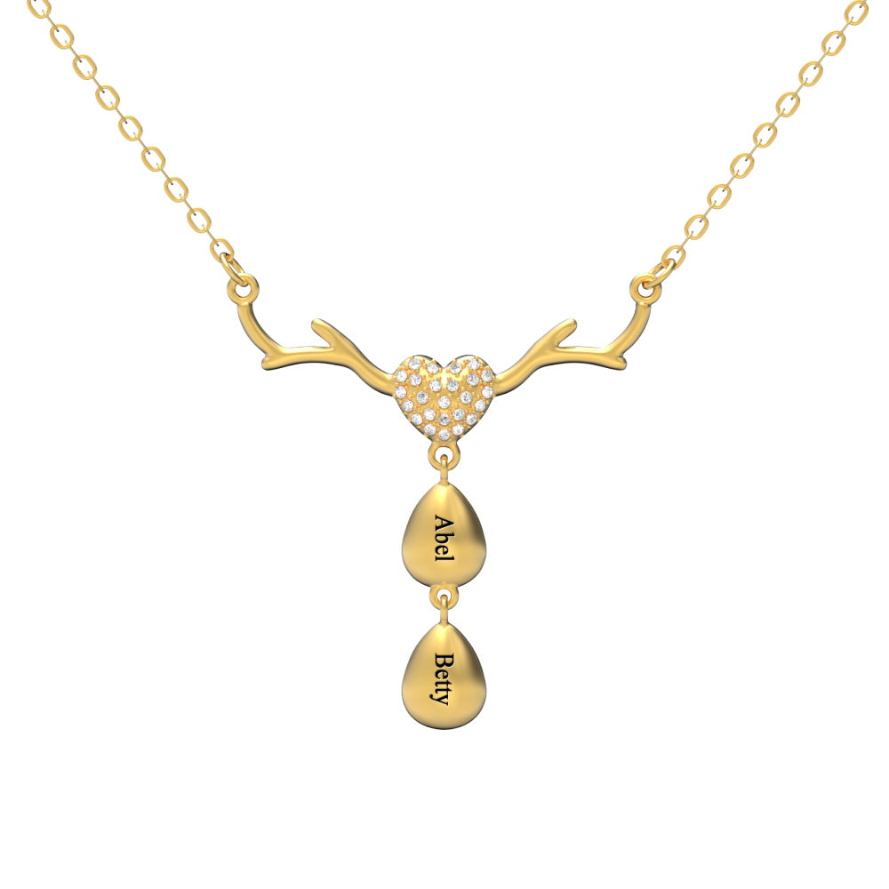 Custom Necklace for Mom Personalized Engraved Water Drop Necklace - soufeelau