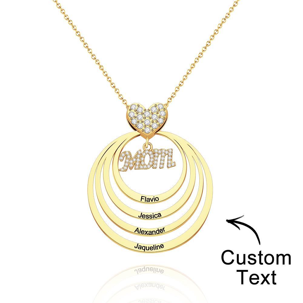 Custom Engraved Necklace Simple Circularity Family Gifts - soufeelau