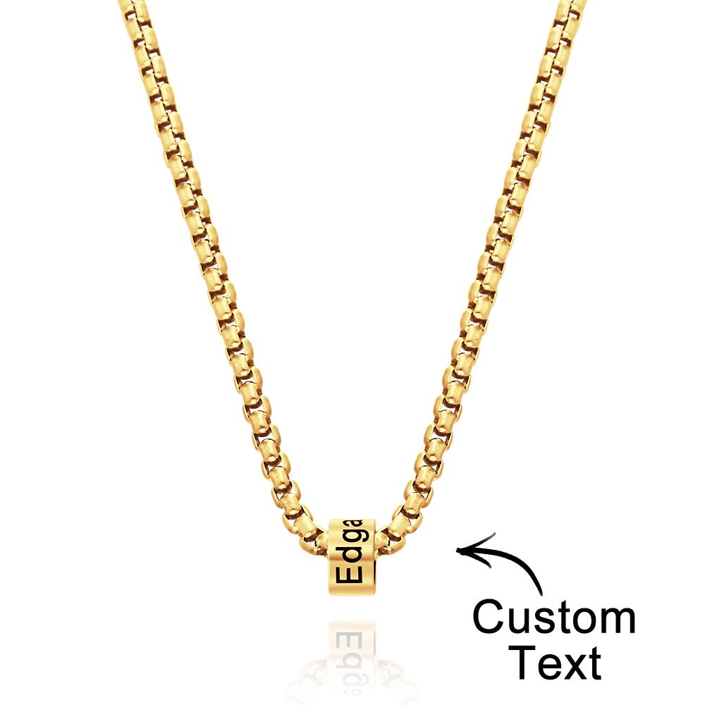 Custom Engraved Necklace Bead Collarbone Chain Men's Gifts - soufeelau