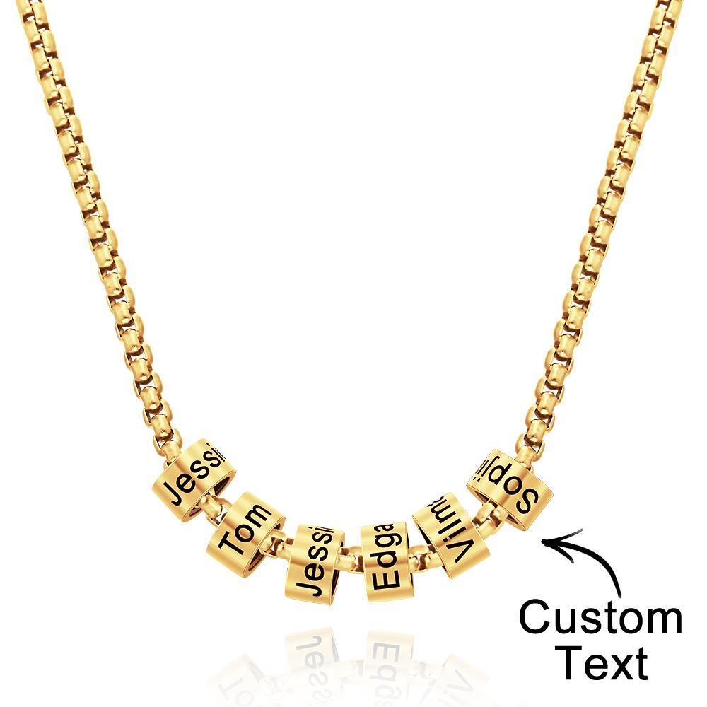Custom Engraved Necklace Bead Collarbone Chain Men's Gifts - soufeelau