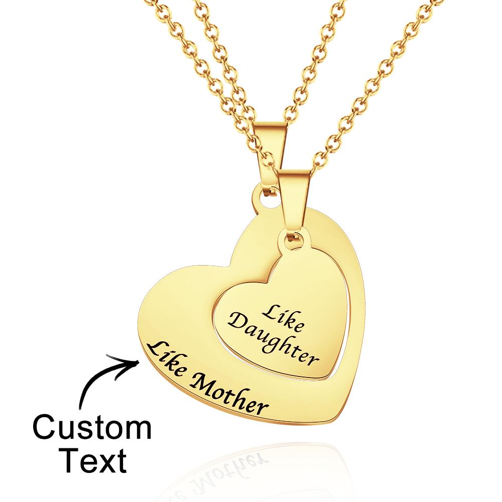 Engraved Heart Hollow Necklaces Set Custom Elegant Heart Pendant Necklace - soufeelau