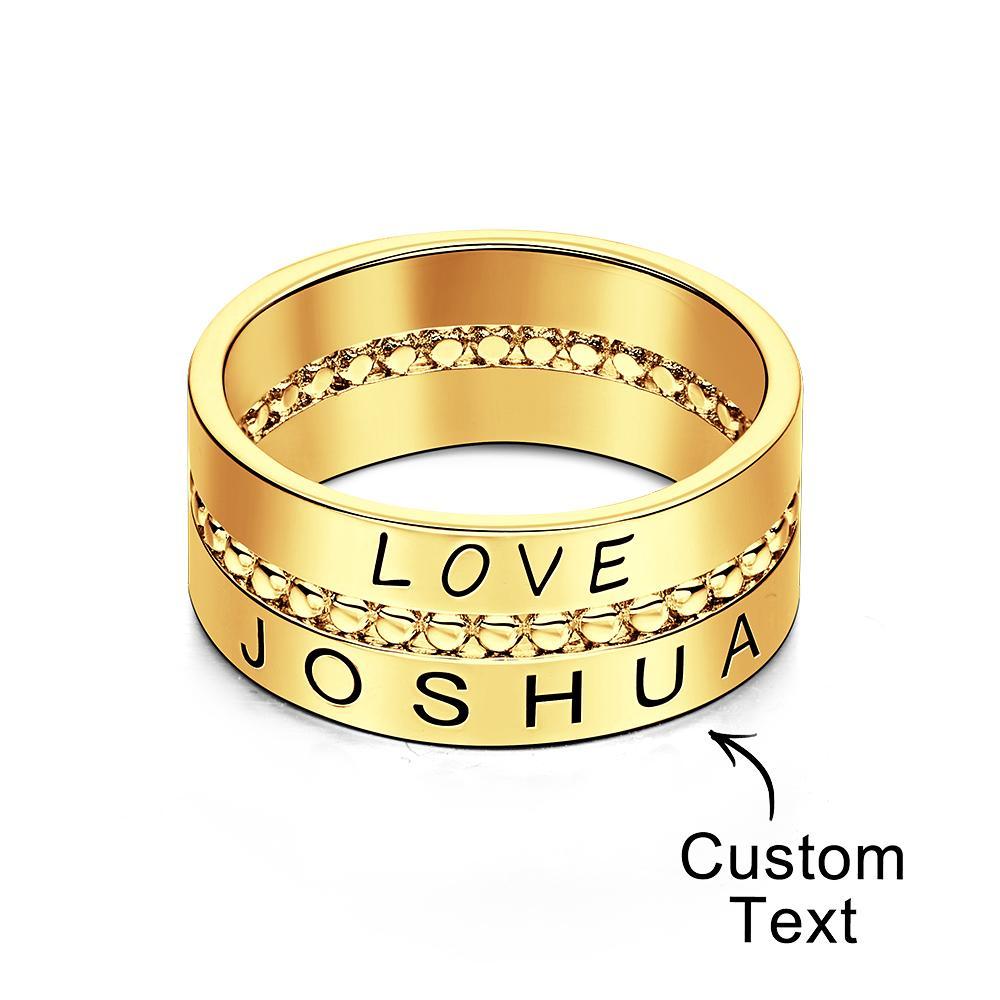 Personalized Gift for Mother's Day Personalized Stacking Rings Gold Filled Gold Name Ring - soufeelau