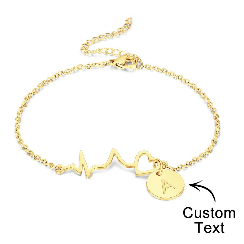Custom Engraved Heartbeat Bracelet Nurse Bracelet Stethoscope Bracelet Gift for Love - soufeelau