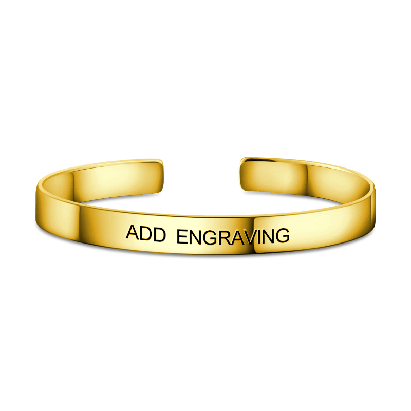 Engraved Bangle 14k Gold Plated
