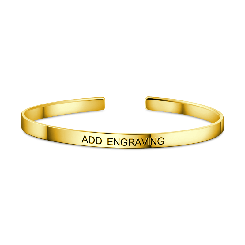 Engraved Bangle 14k Gold Plated