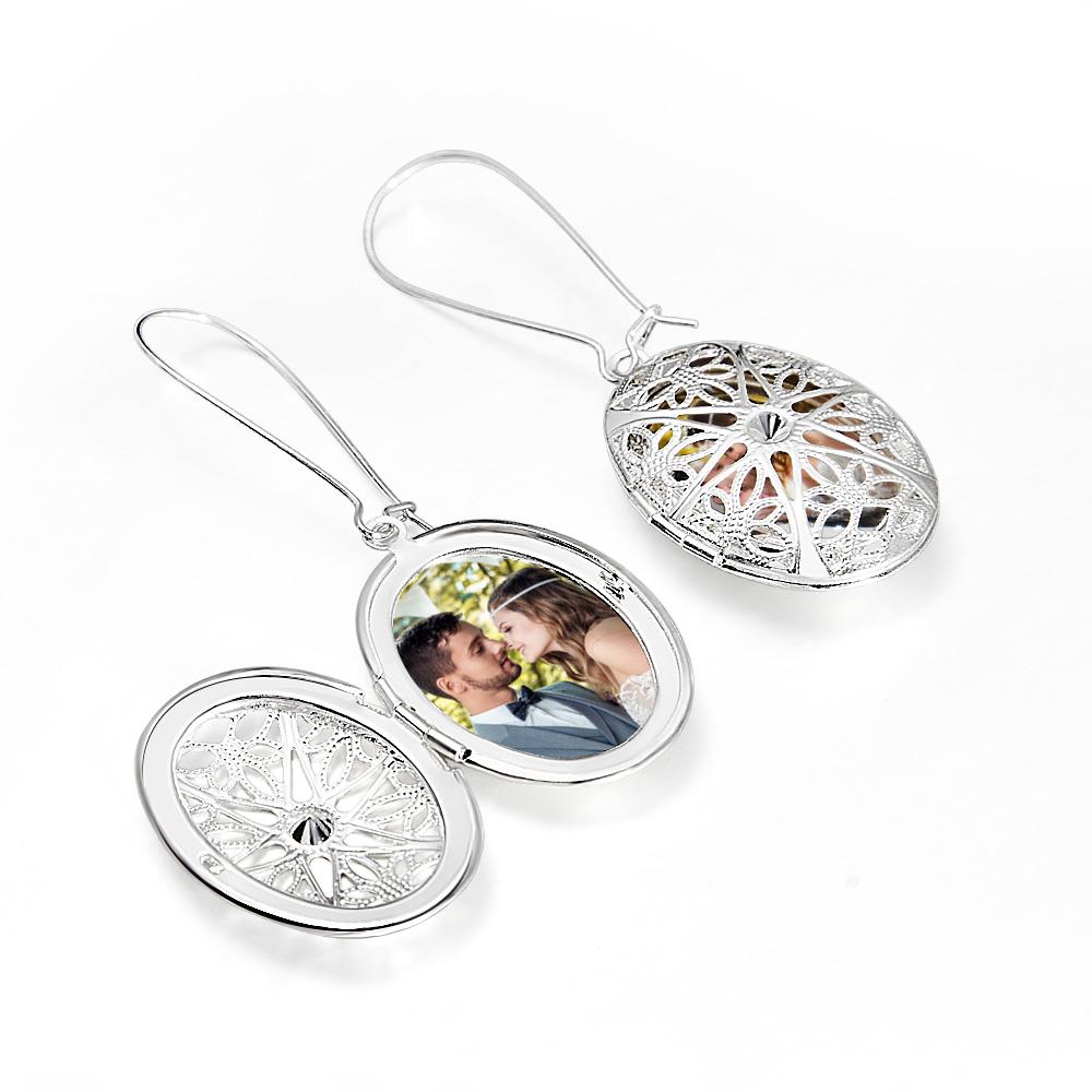 Custom Locket Photo Earrings Personalized Pet Earrings Custom Christmas Gift with Your Memories - soufeelau