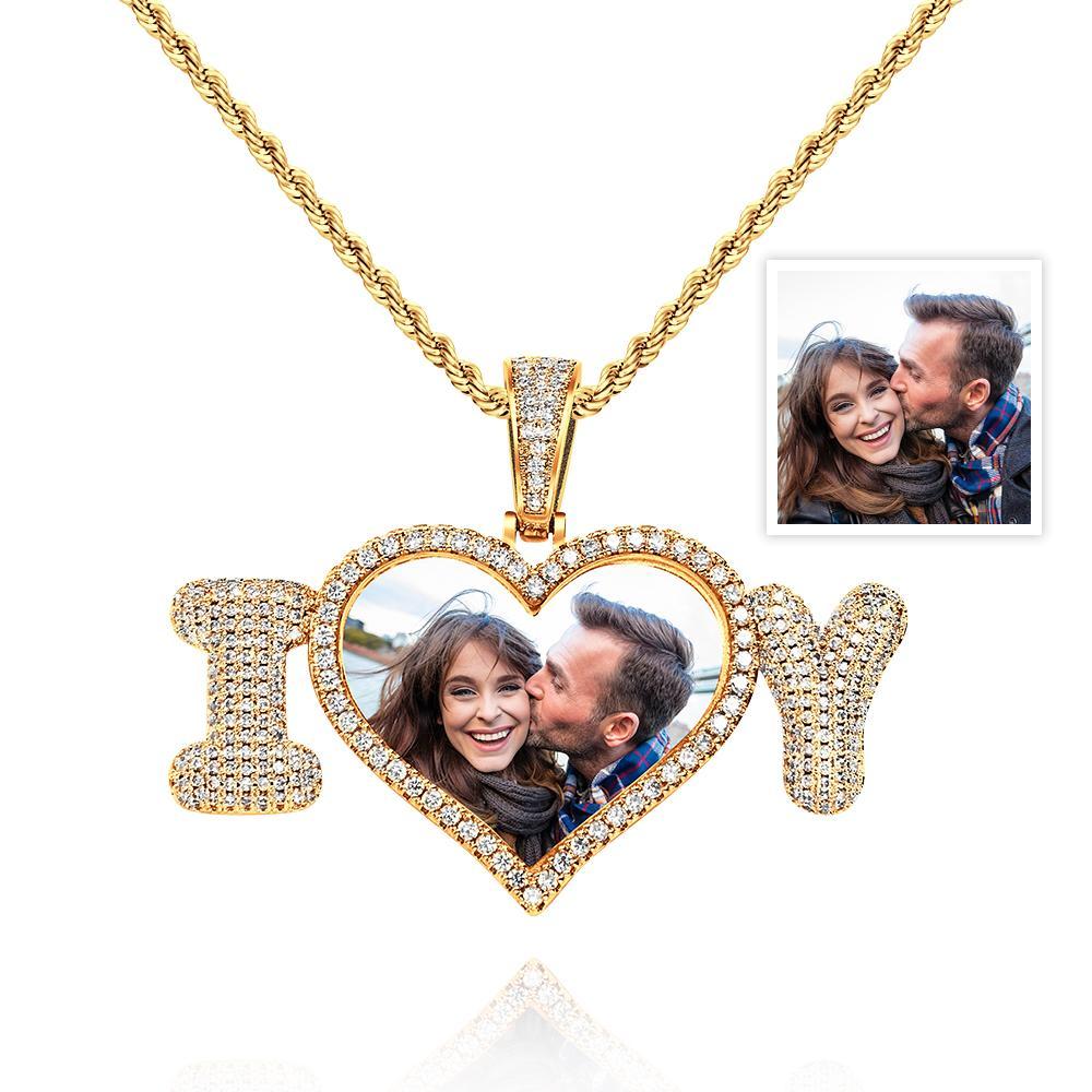 Custom Photo Letter Necklace Hip Hop Personality Sweater Chain Couple Gifts - soufeelau