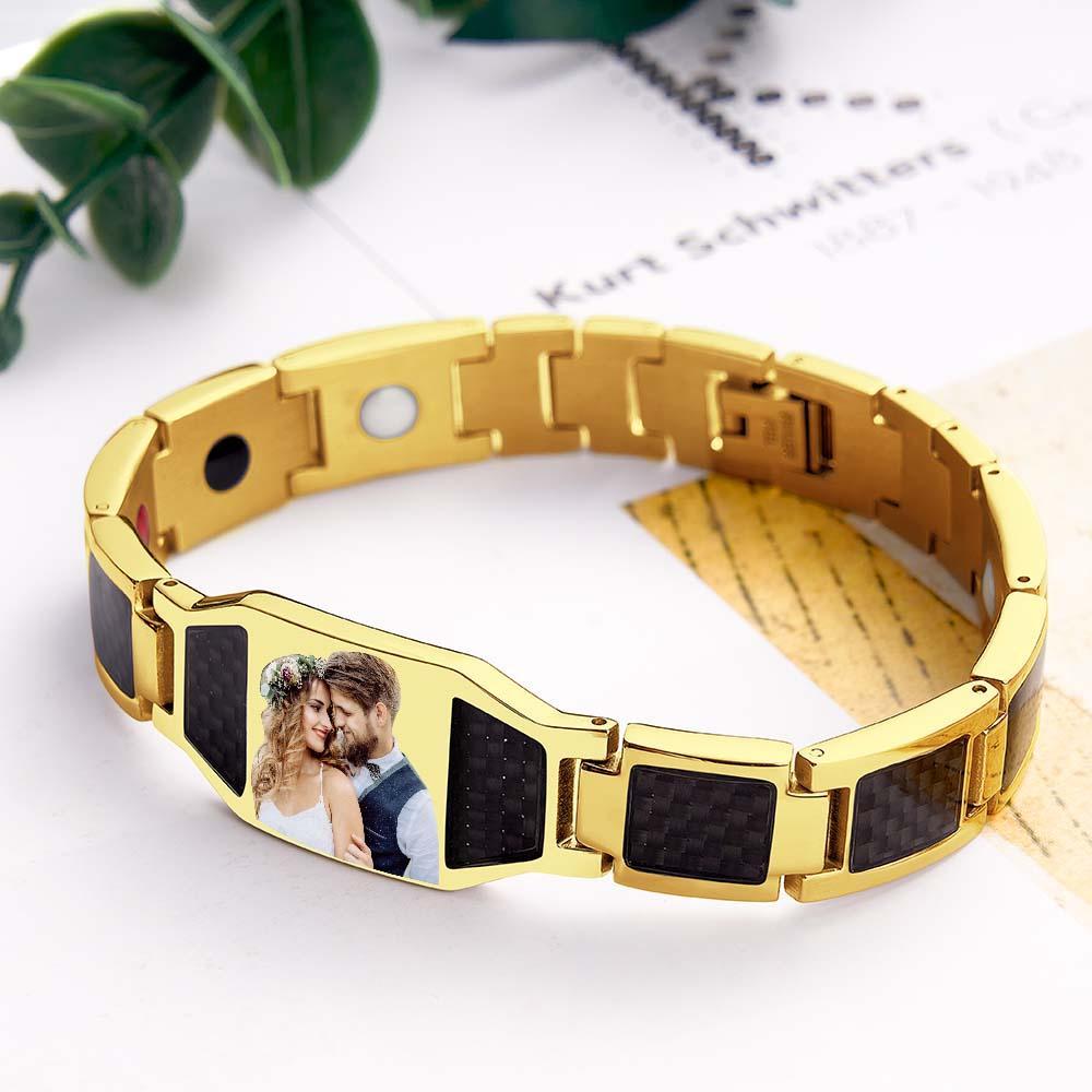 Personalized Bracelet Custom Photo ID Bar Men's Bracelet Bangle Gifts for Him - soufeelau