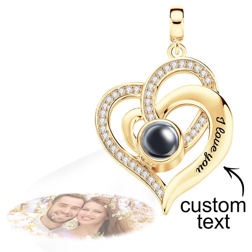 Projection Love Heart Personalized Photo Pendant Dangle Basic and Simple Charm for Bracelet - soufeelau