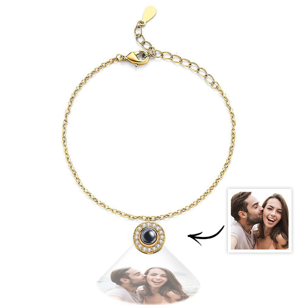 Petite Halo Photo Bracelet Luxurious Diamond Gift For Girlfriend Memorable Gift - soufeelau