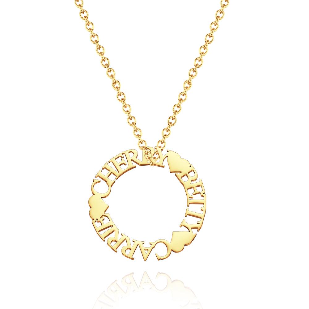 Custom Name Circle Necklace Personalized Elegant Round Necklace Jewelry Gifts - soufeelau