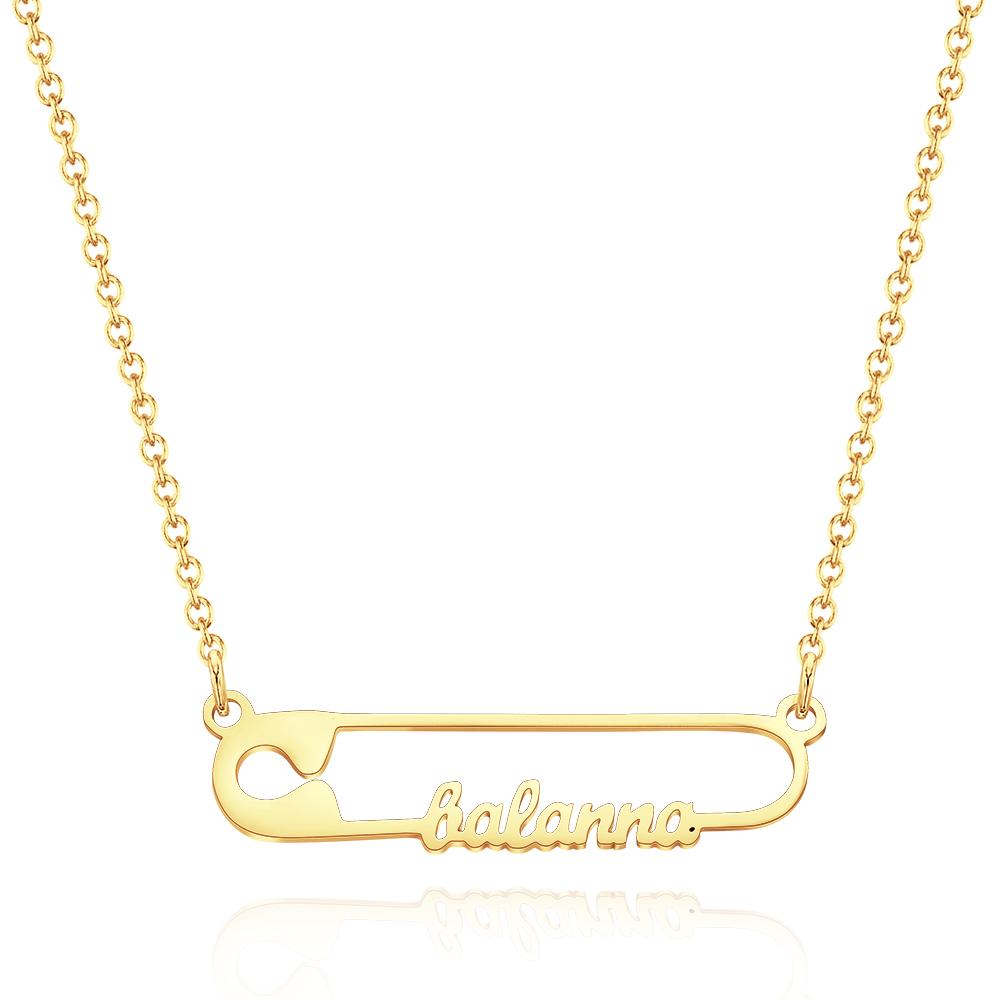 Clip Creative Cute Personalized Name Necklace Custom Women Pendant Necklace Birthday Gifts - soufeelau