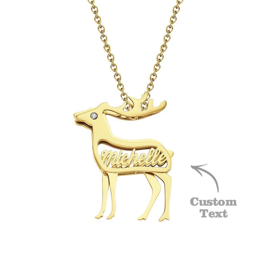 The Eye of the Deer Personalized Name Necklace with Birthstone - soufeelau
