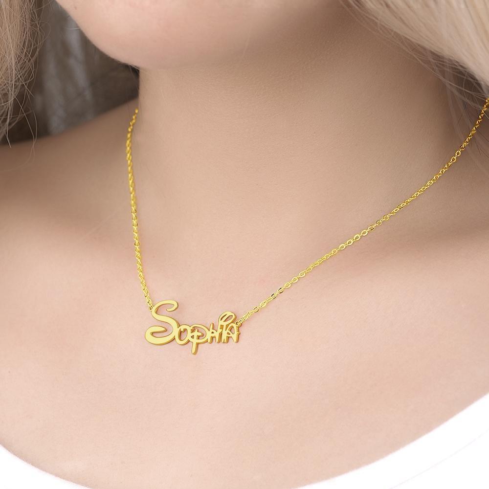 Name Necklace Custom Special Style Name Gift 14K Gold Plated