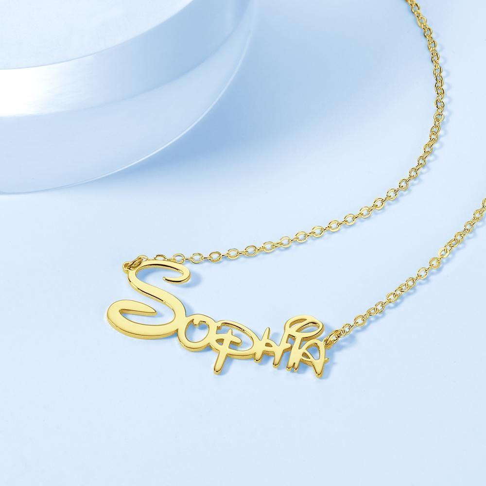 Name Necklace Custom Special Style Name Gift 14K Gold Plated