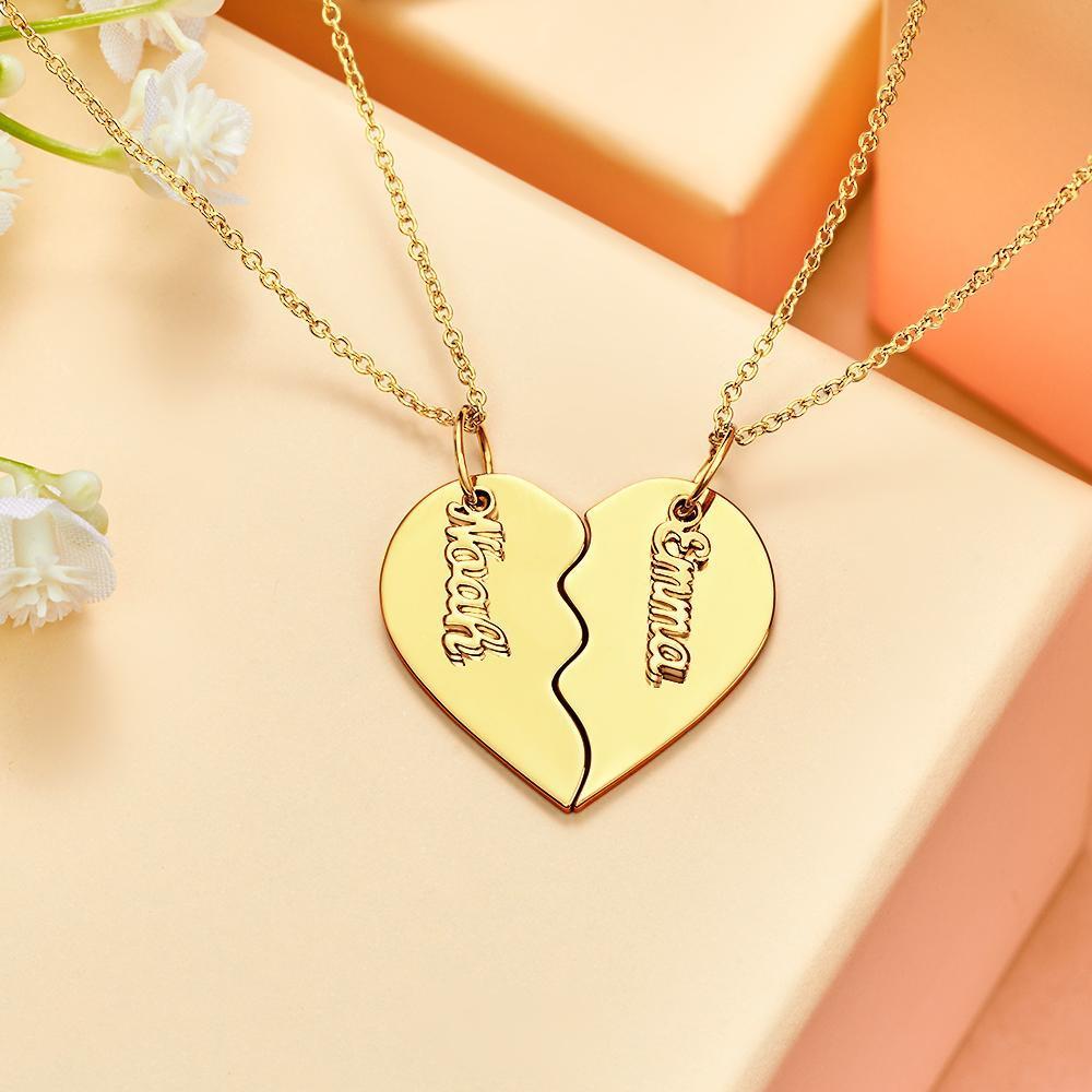 Custom Engraved Heart Necklace Memorial Couple's Gift