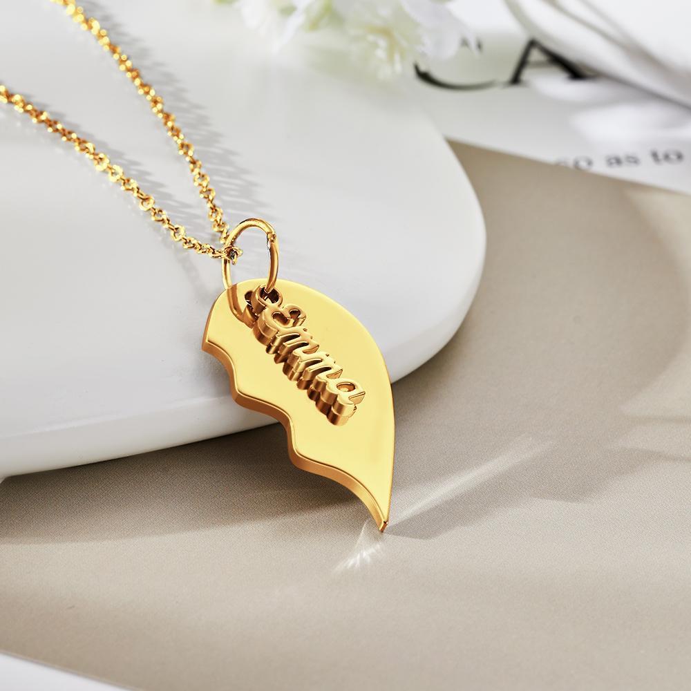 Custom Engraved Heart Necklace Memorial Couple's Gift