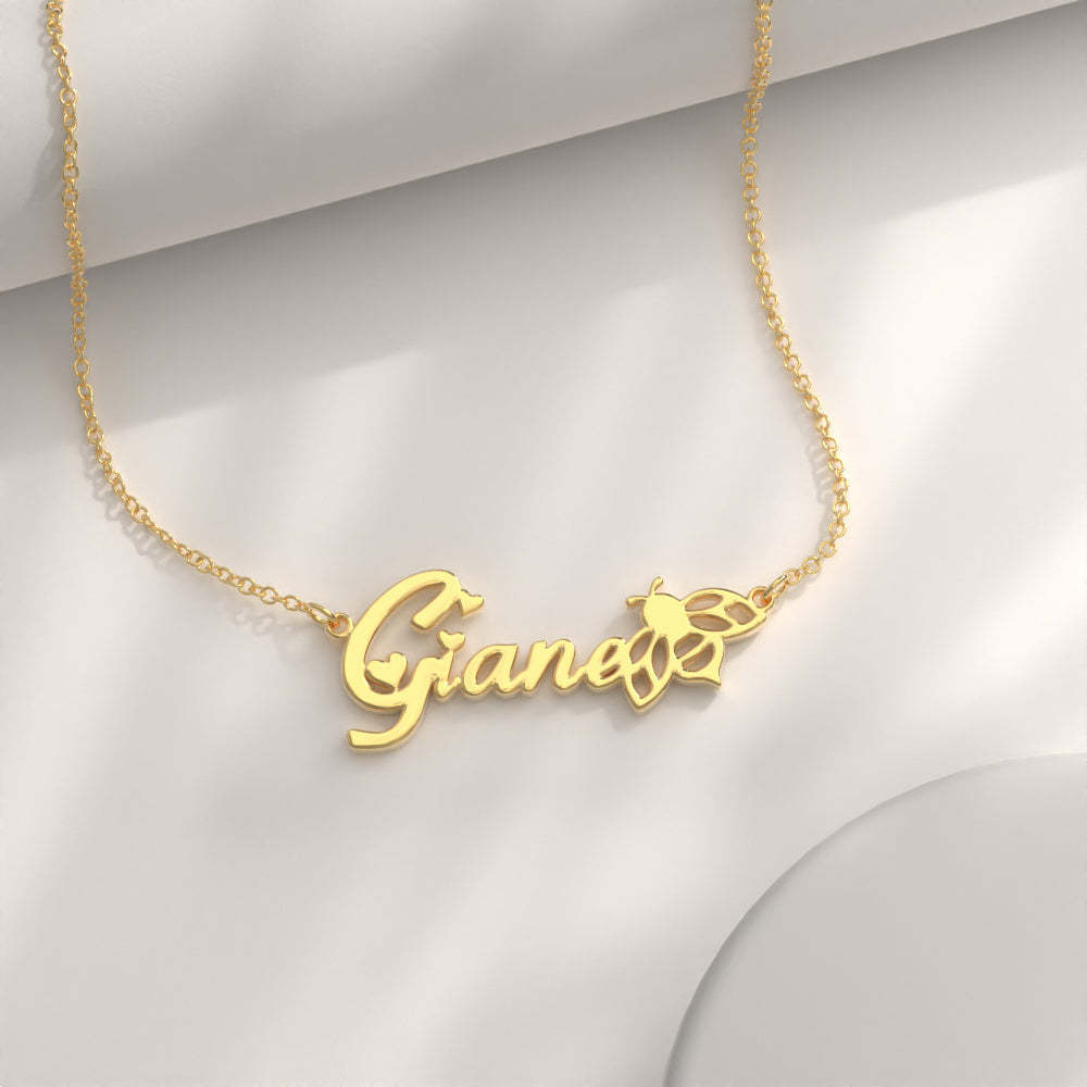 Custom Bee Name Necklace Gift, Personalized The Best Gift For Your Dear - soufeelau